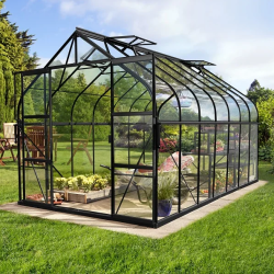 VITAVIA szklarnia ogrodowa Diana 11500, czarna - 11,5 m2, (2,57 m x 4,45 m) szkło hartowane + baza